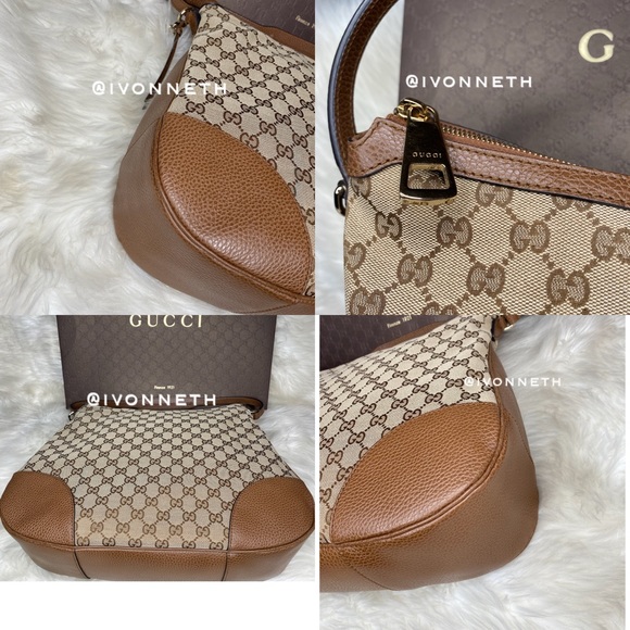 BIG HOBO GUCCI Bree Original GG Canvas Hobo Bag, Tan/Browns - Picture 8 of 13